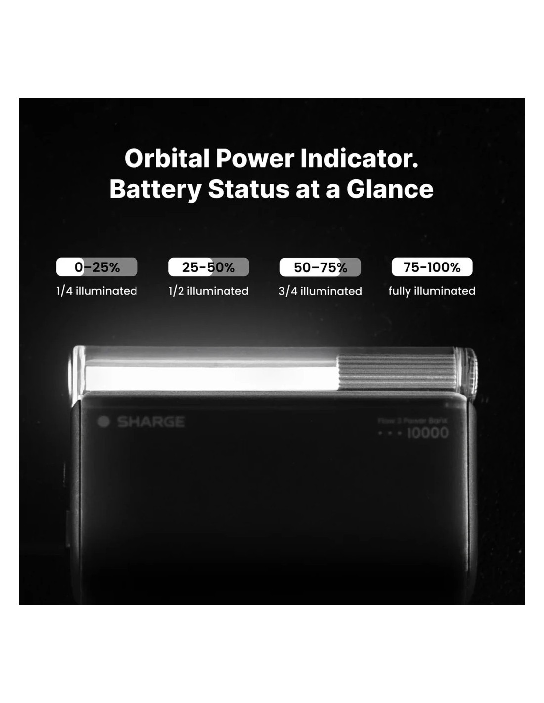 Power Bank Sharge Flow 3 con cable integrado 10000mAh 45W USB-C
