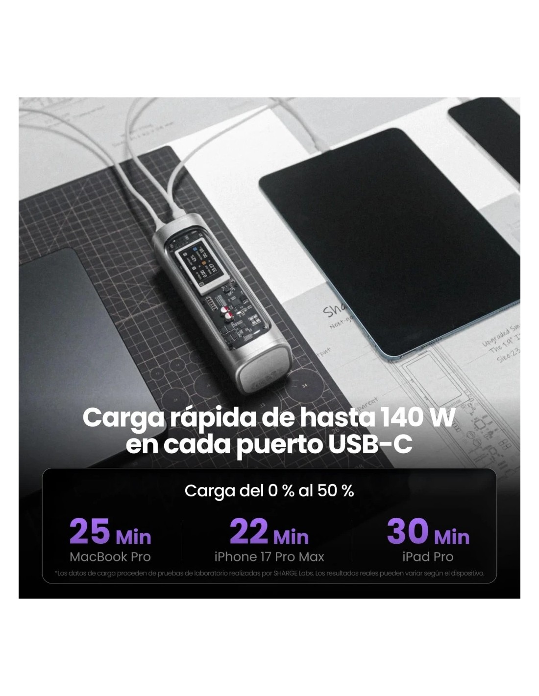 Power Bank Sharge Shargeek 300 X3 Plata 24000mAh 300W en Logroño