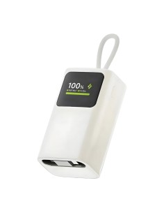 Power Bank Sharge HyperTower E3 Blanco con cable retráctil integrado 1