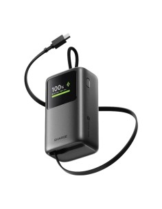 Power Bank Sharge E3 HyperTower Negro con cable retráctil integrado 10