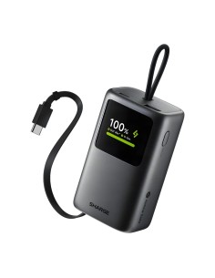 Power Bank Sharge E3 HyperTower Negro con cable retráctil integrado 10 2