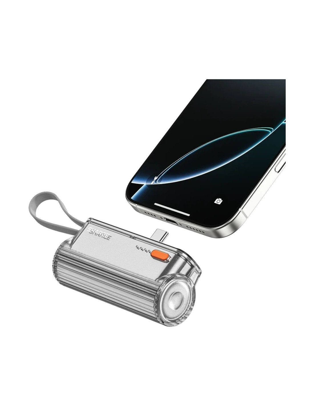 Power Bank Sharge Flow Mini 2 Pro 5800mAh Plata Cable USB-C integrado 