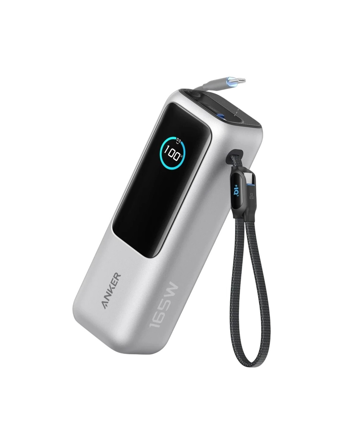 Power Bank Anker Laptop Plata con cable integrado 25000mAh 165W USB-C