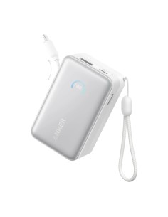 Power Bank Anker Nano 10K Blanco con cable retráctil 10000mAh 45W USB- 2