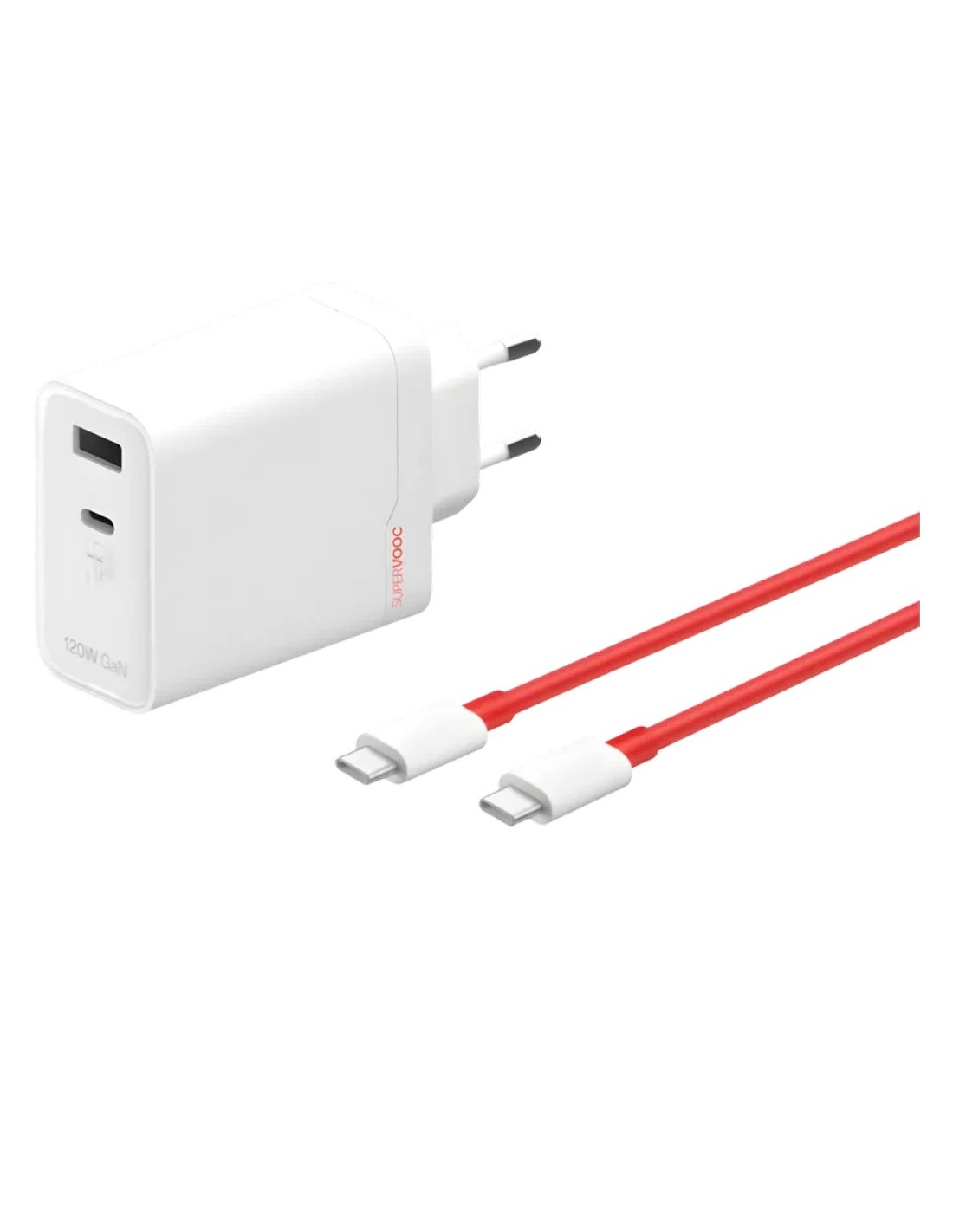 Cargador ONEPLUS SUPERVOOC Cargador Dual Ports GaN 120W con cable USB-