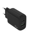 Cargador Doble de Alta Eficiencia 25W Aisens 1xUSB Tipo-C / 1xUSB Negr