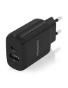Cargador Doble de Alta Eficiencia 25W Aisens 1xUSB Tipo-C / 1xUSB Negr