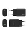Cargador Doble de Alta Eficiencia 25W Aisens 1xUSB Tipo-C / 1xUSB Negr