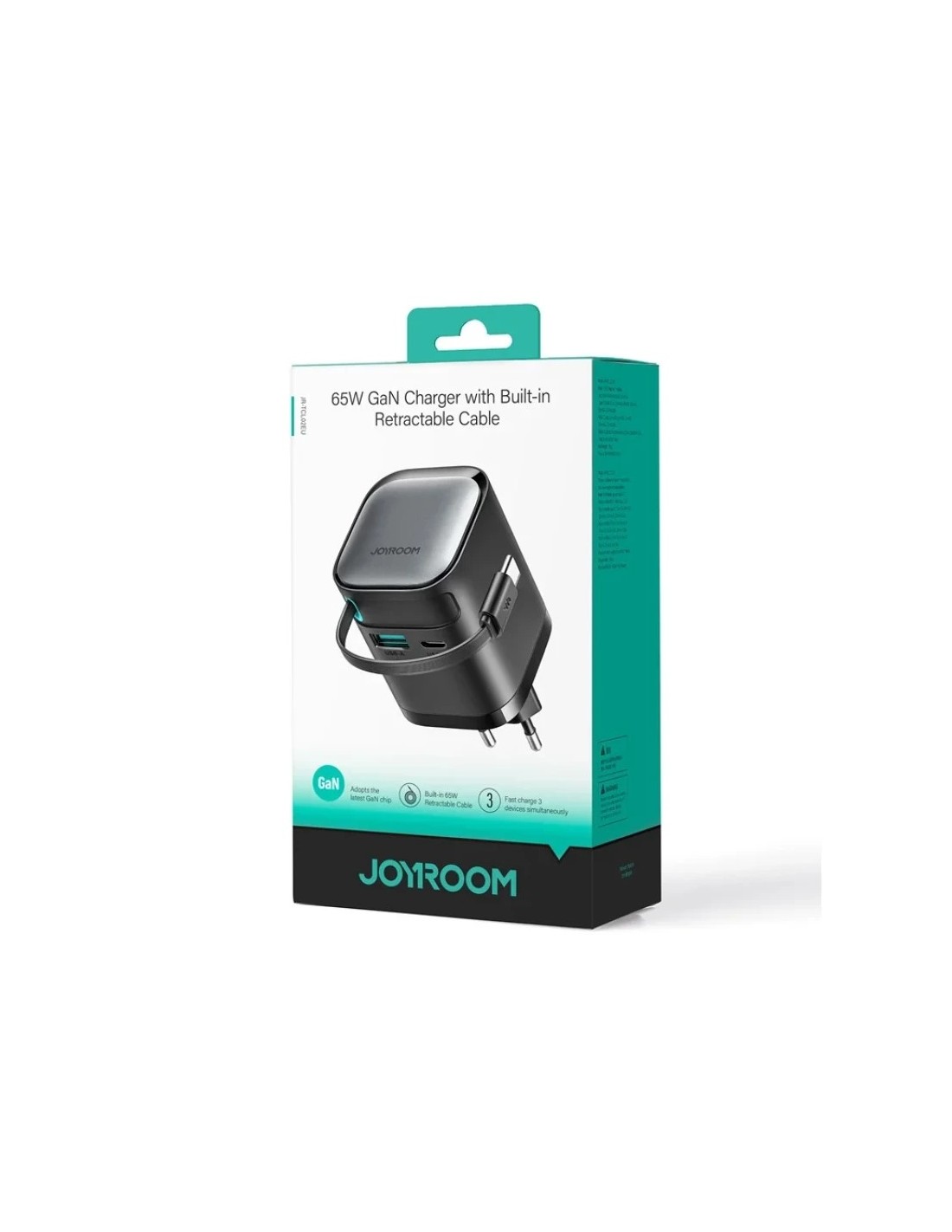 Cable retráctil integrado Cargador Joyroom 65W USB-C con en Logroño
