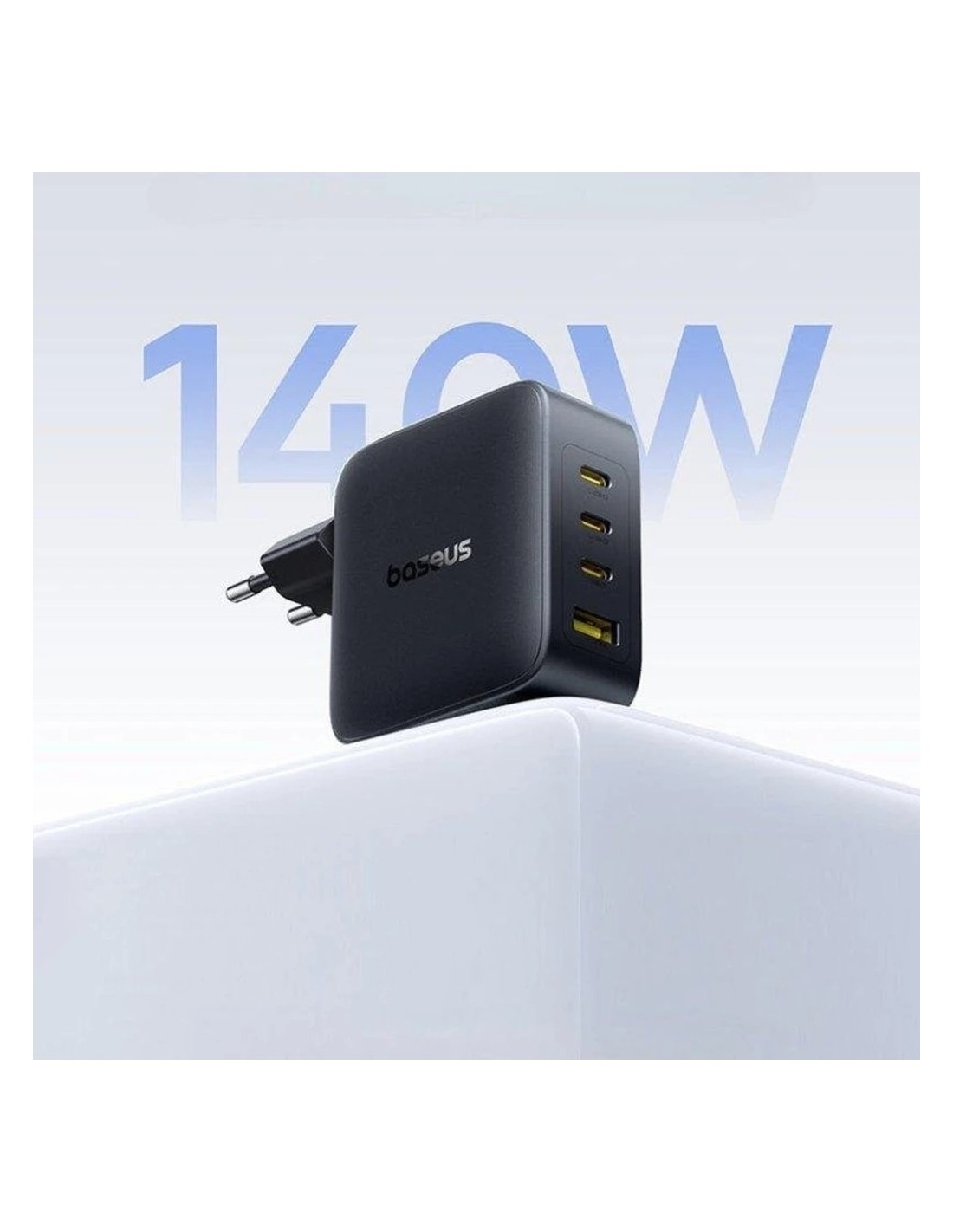 Cargador Baseus EnerFill FH11 GaN 140W 3x USB-C + 1x USB-A en Logroño