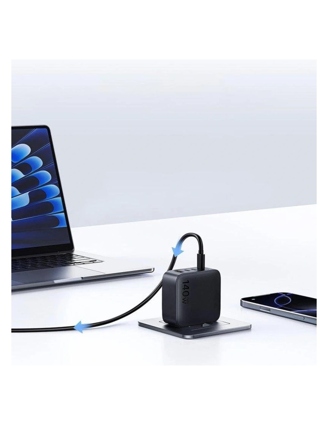 Cargador Baseus EnerFill FH11 GaN 140W 3x USB-C + 1x USB-A en Logroño