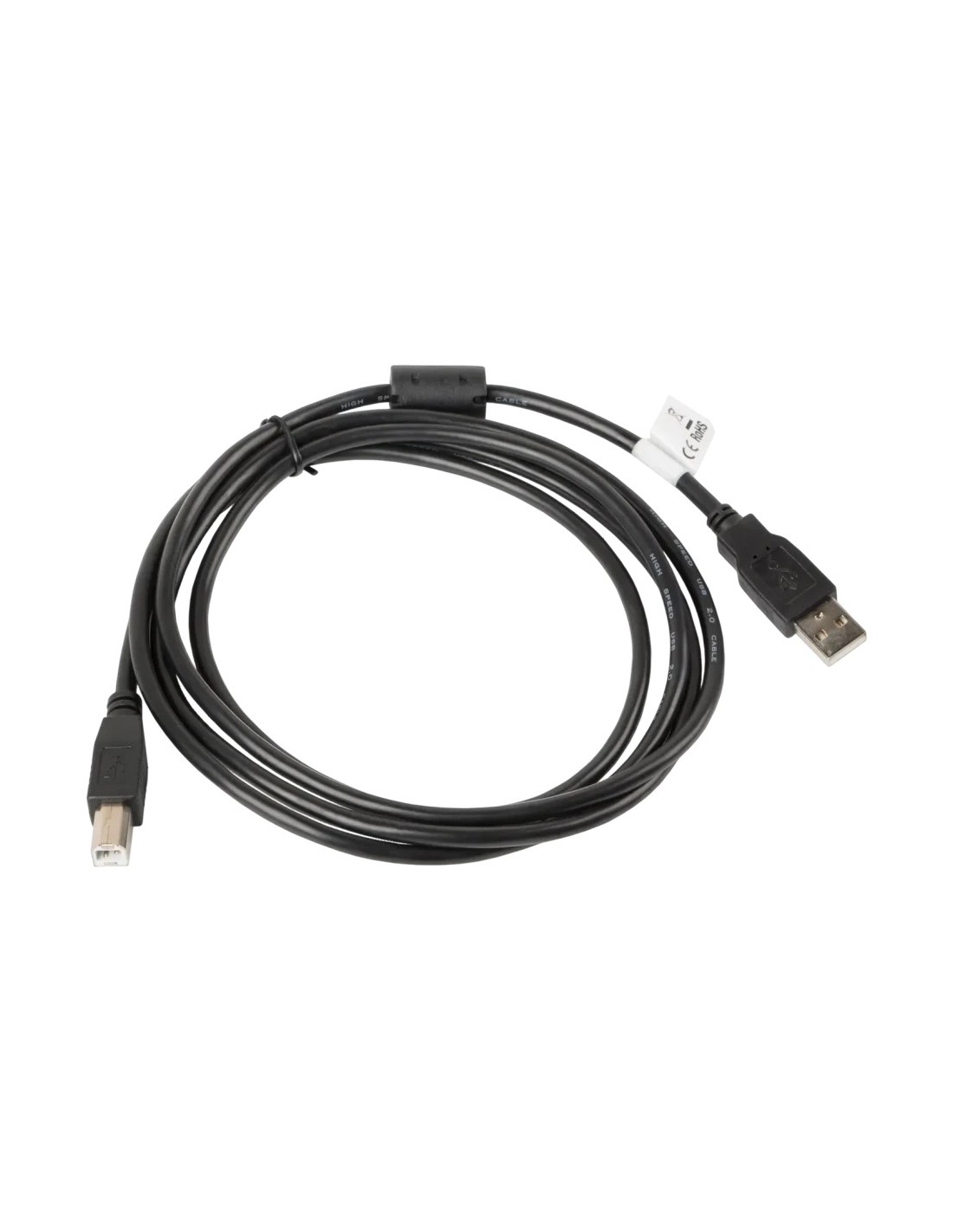 Cable USB Lanberg USB-A 2.0 a USB-B Macho/Macho con Ferrita 1,8 m Negr