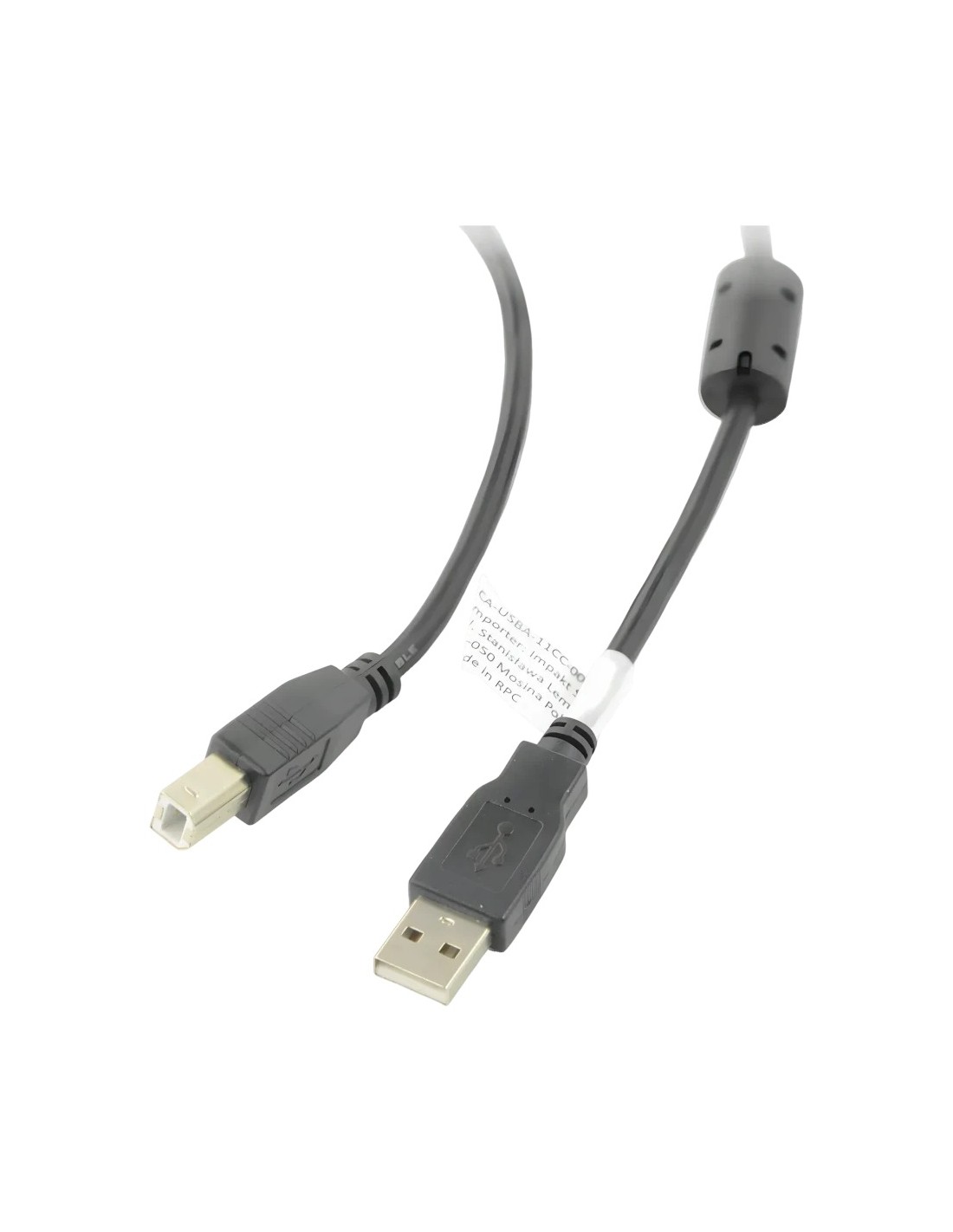 Cable USB Lanberg USB-A 2.0 a USB-B Macho/Macho con Ferrita 1,8 m Negr