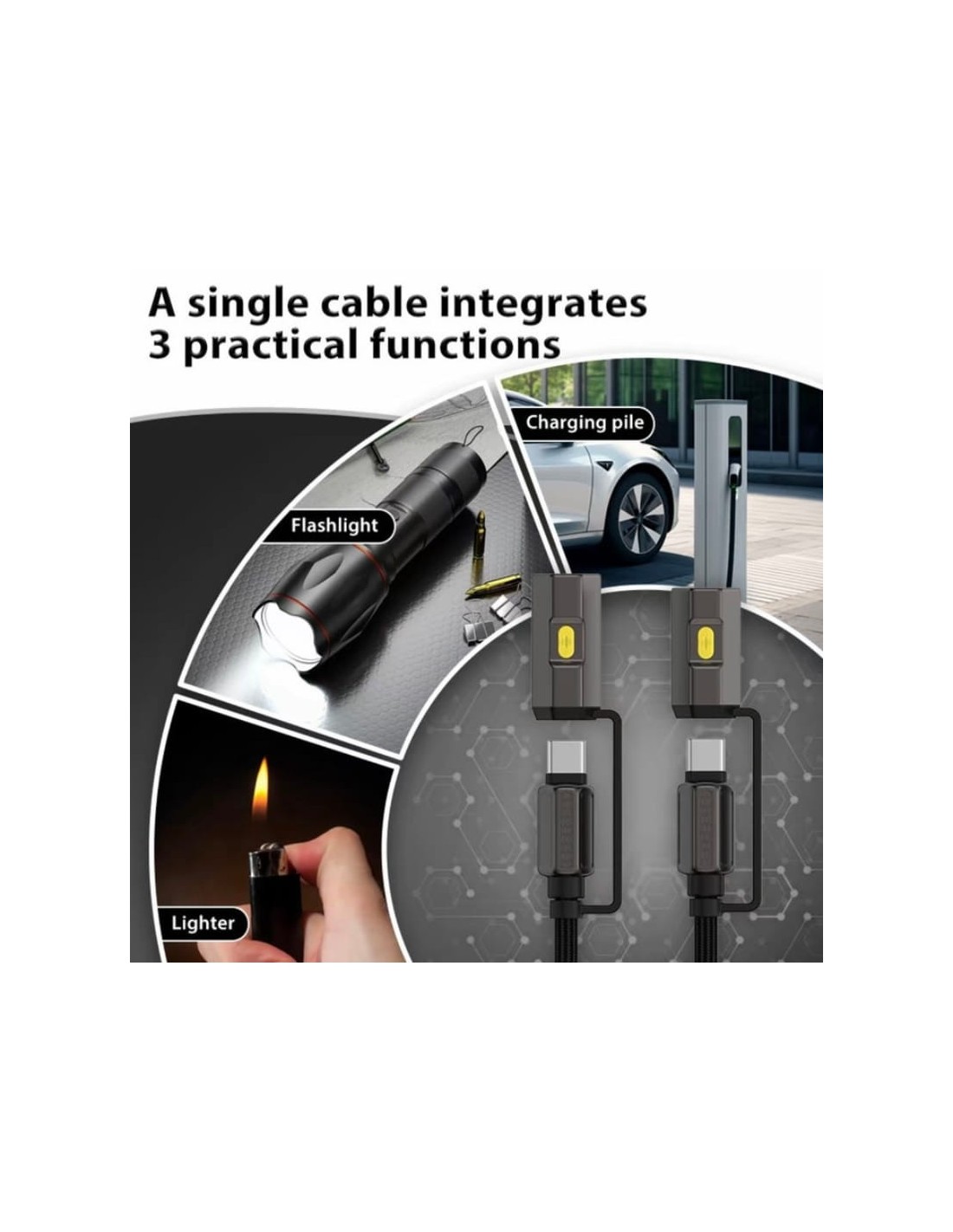 Cable Ultra-Resistente Carga Rápida 3 en 1 240W USB-C en Logroño