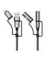 Cable Ultra-Resistente Carga Rápida 6 en 1 240W USB-C/A/Lightning