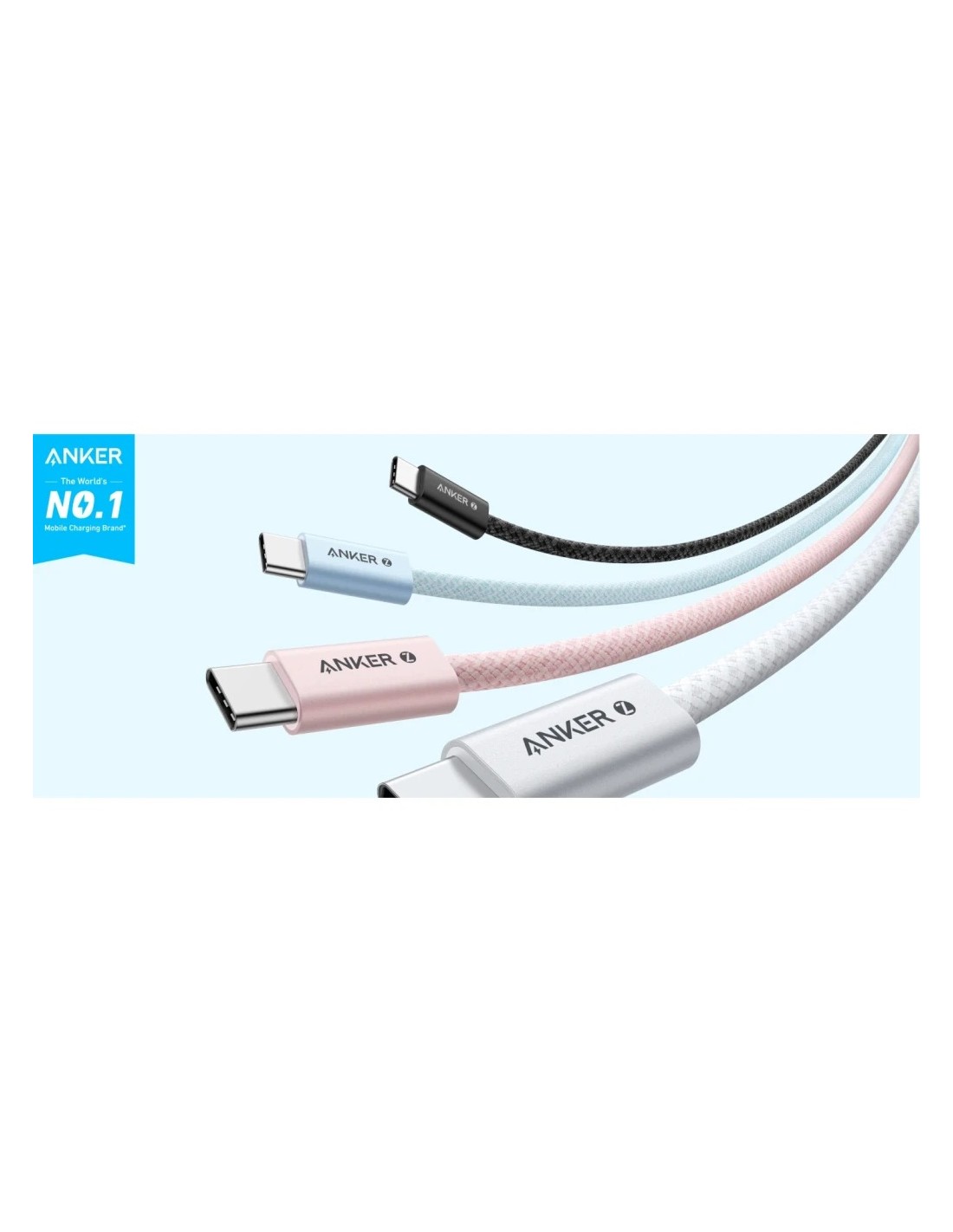 Cable usb Anker USB-C a USB-C 240W 1m Blanco A8060H21 en Logroño
