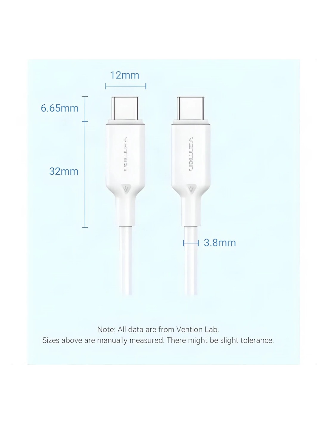 Cable usb Vention TRCWF USB-C a USB-C 2.0 1m 60W Blanco en Logroño
