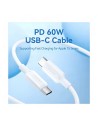 Cable usb Vention TRCWF USB-C a USB-C 2.0 1m 60W Blanco en Logroño