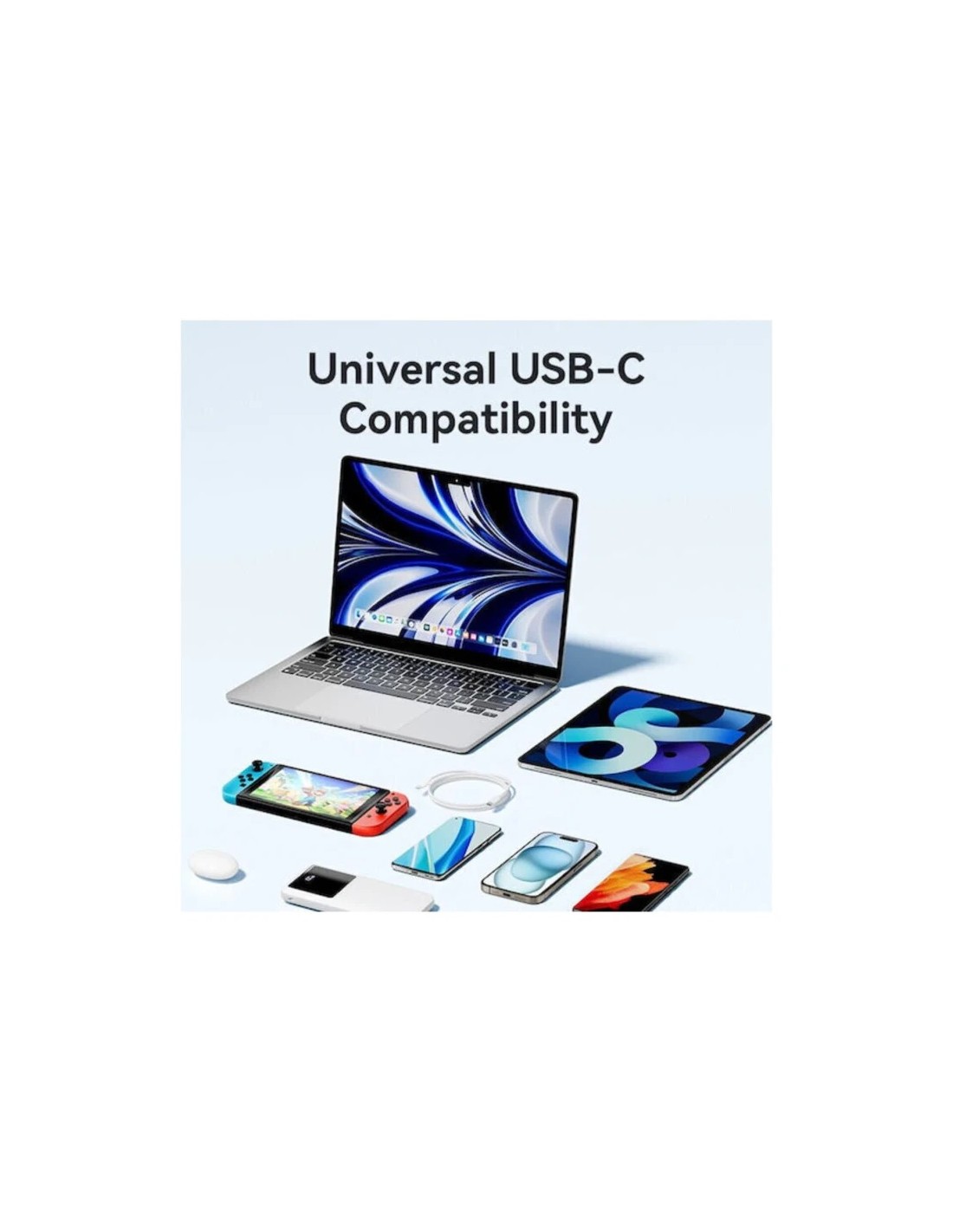 Cable usb Vention TRCWF USB-C a USB-C 2.0 1m 60W Blanco en Logroño
