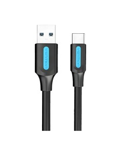 Cable Vention COZBG USB-A a USB-C 3A Carga Rápida 1,5m Negro 2