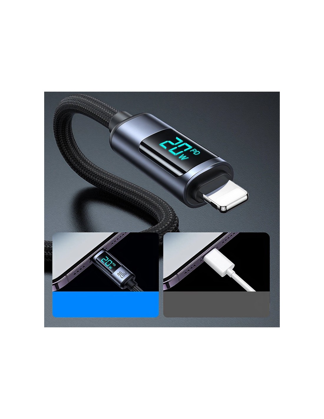 Cable Joyroom Tipo-C a Lightning con Pantalla LED en Logroño