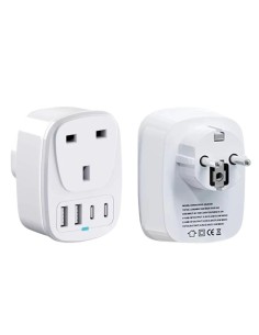 Adaptador de viaje EU a UK 2x USB 2x USB-C en Logroño