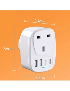 Adaptador de viaje EU a UK 2x USB 2x USB-C en Logroño 2