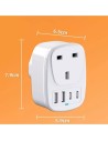 Adaptador de viaje EU a UK 2x USB 2x USB-C en Logroño