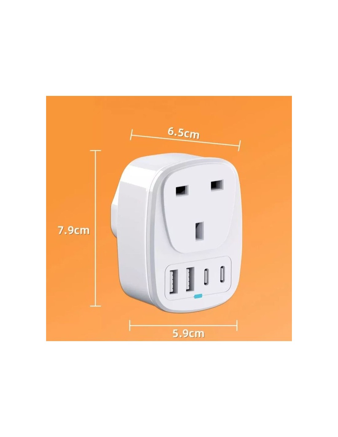 Adaptador de viaje EU a UK 2x USB 2x USB-C en Logroño