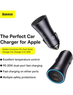 Cargador de coche Baseus Golden Contactor Pro 40W en Logroño 2