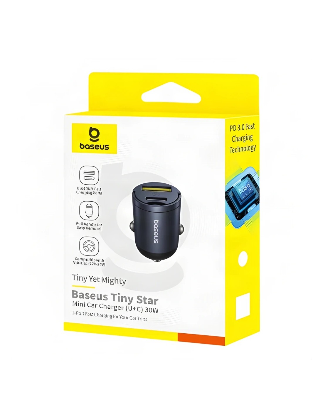 Cargador Coche Baseus Tiny Star Mini 30W USB-A + USB-C en Logroño