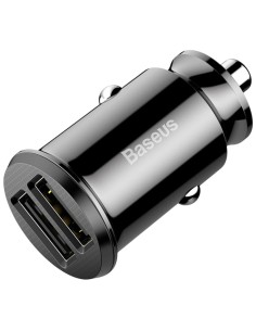 Baseus Cargador de Coche Dual USB 3.1A Small Rice Grain Negro