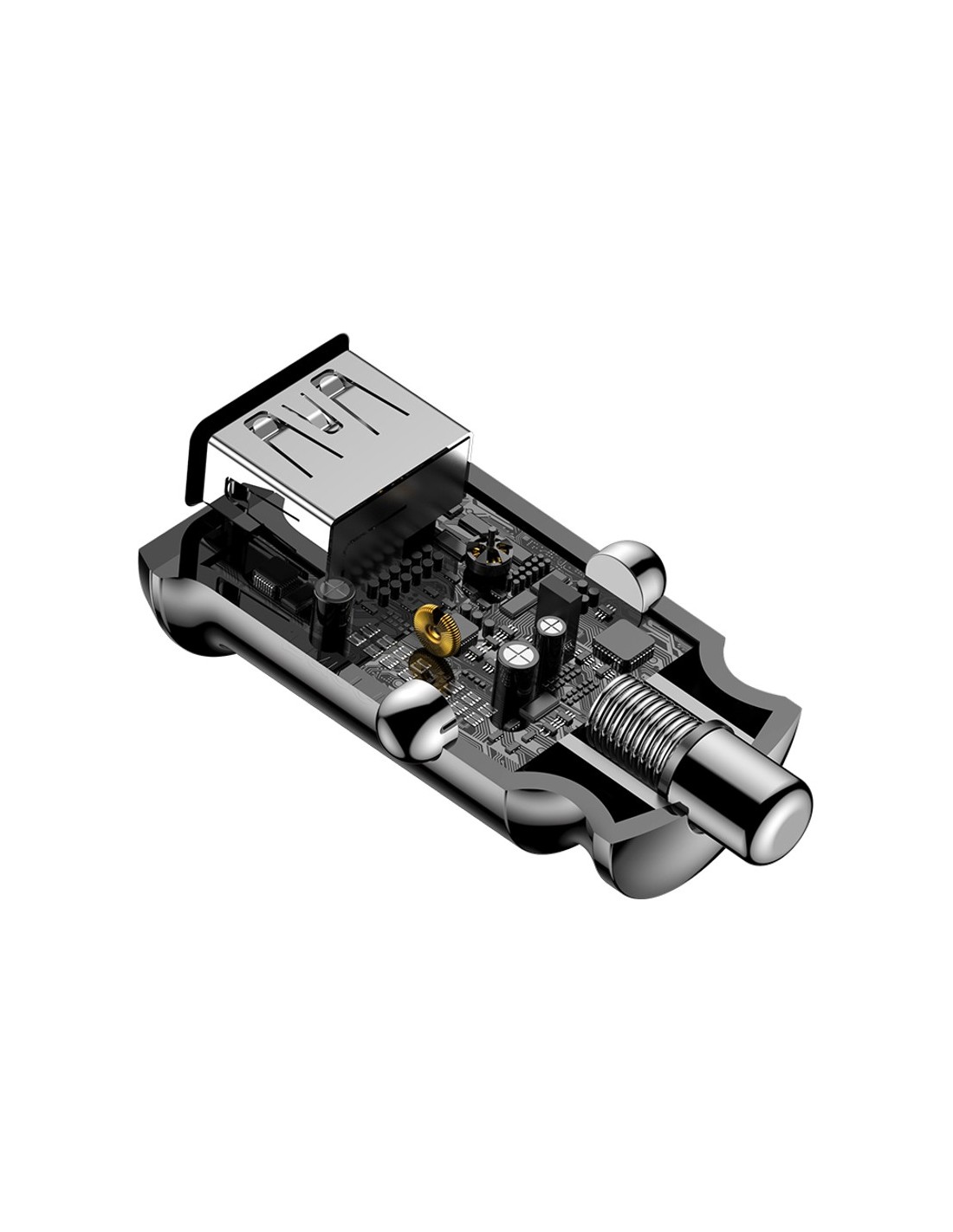 Baseus Cargador de Coche Dual USB 3.1A Small Rice Grain Negro