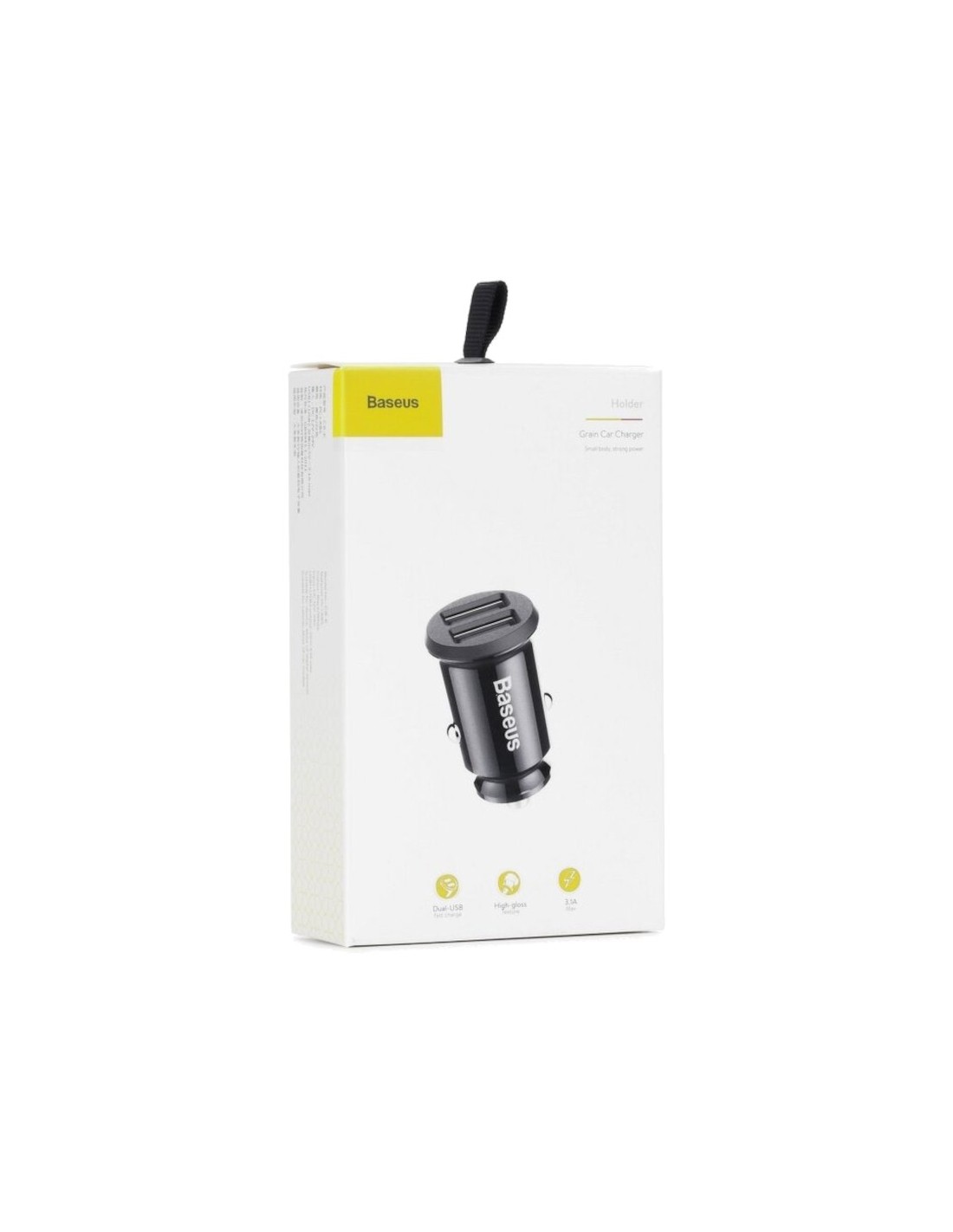 Baseus Cargador de Coche Dual USB 3.1A Small Rice Grain Negro