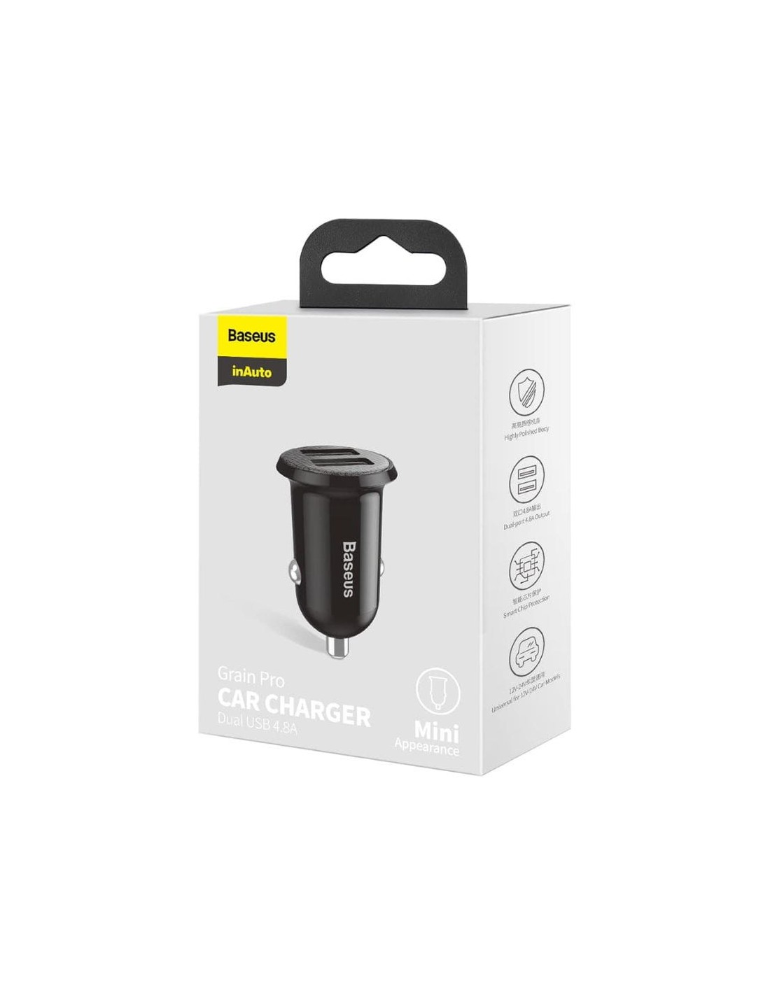 Cargador de coche Baseus Grain Pro 4.8A en Logroño