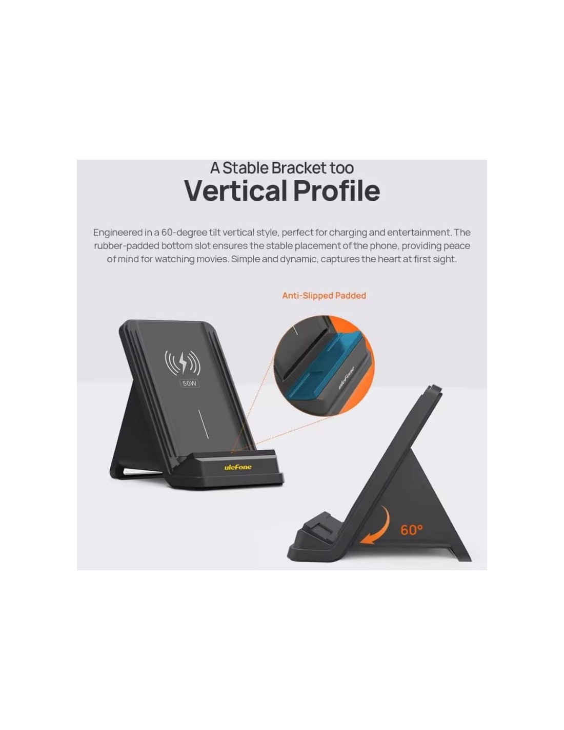 Soporte cargador inalámbrico WCS01 Ulefone 50W en Logroño