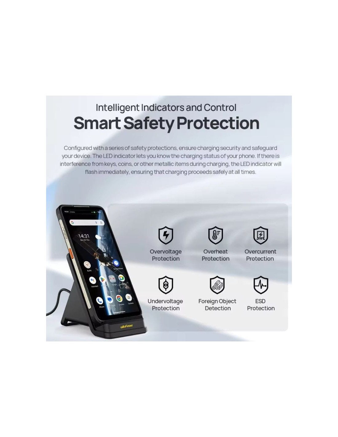 Soporte cargador inalámbrico WCS01 Ulefone 50W en Logroño