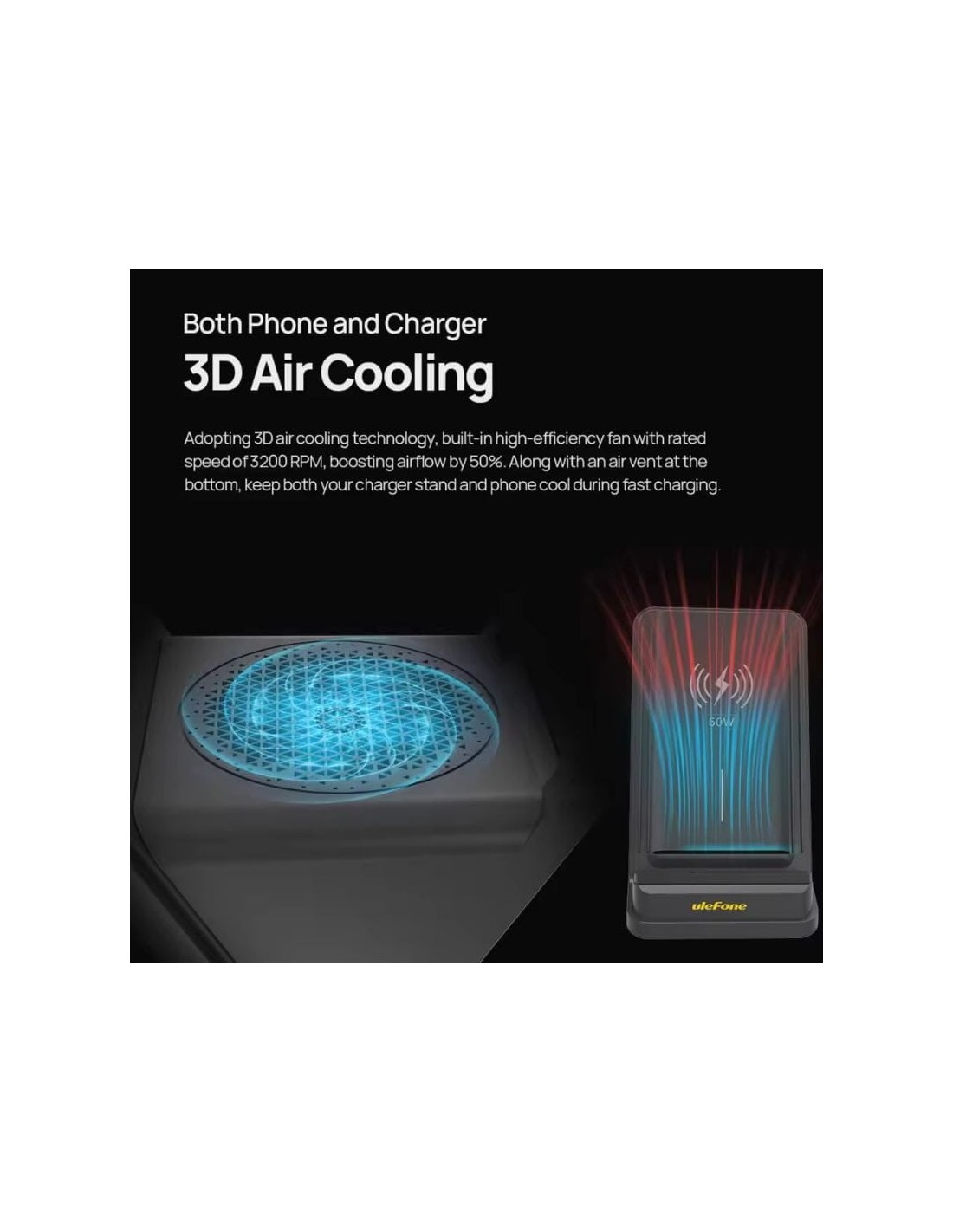 Soporte cargador inalámbrico WCS01 Ulefone 50W en Logroño