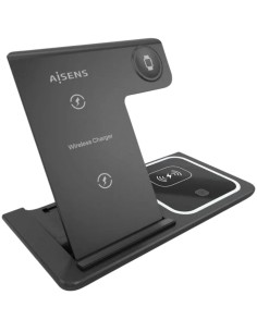 Aisens ASCH-15BK3BKC043-BK 3 en 1 Qi 15BK Plegable Negro - Base de car