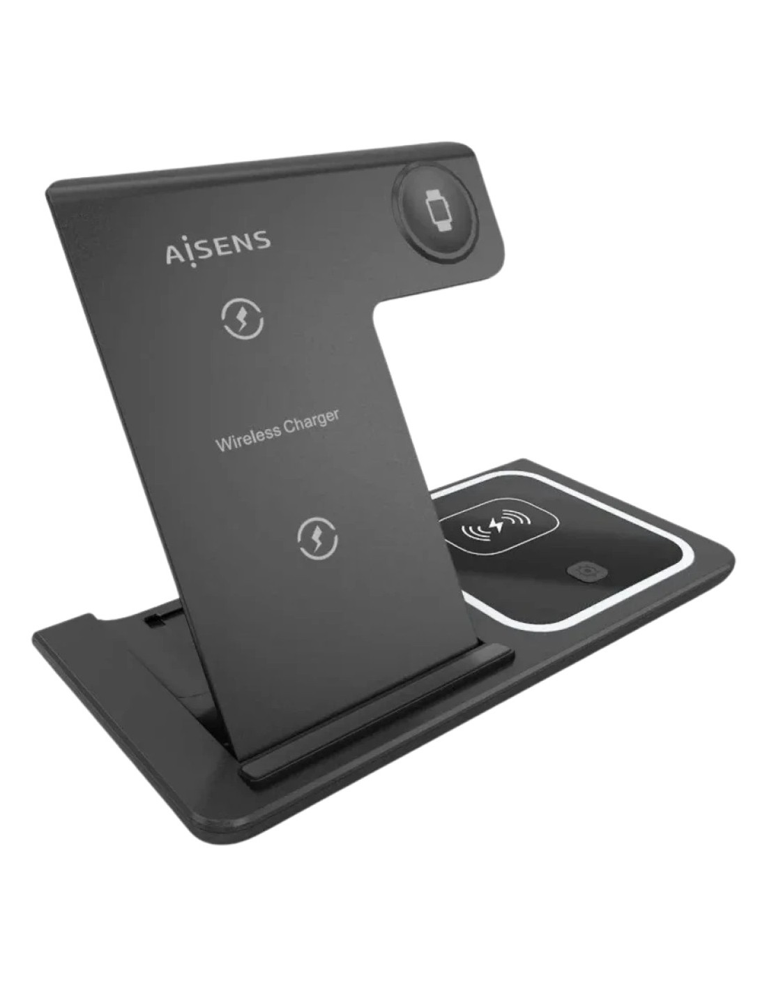 Aisens ASCH-15BK3BKC043-BK 3 en 1 Qi 15BK Plegable Negro - Base de car
