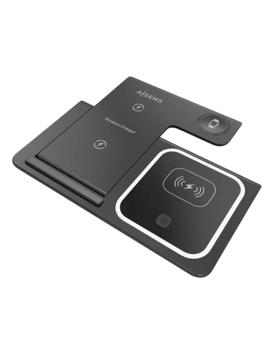 Aisens ASCH-15BK3BKC043-BK 3 en 1 Qi 15BK Plegable Negro - Base de car