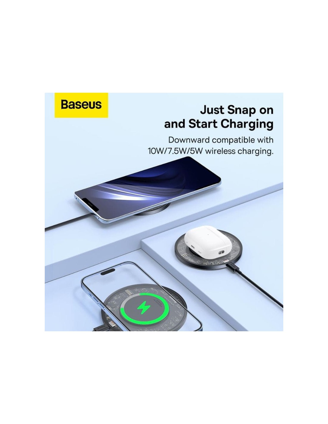 Cargador inalámbrico inductivo Baseus Simple 2 en Logroño