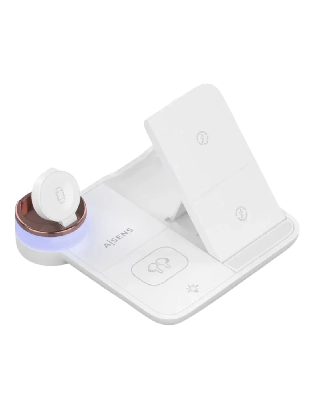 Cargador Inalámbrico 4 en 1 15W Qi Blanco Aisens ASCH-15W4WC061-W