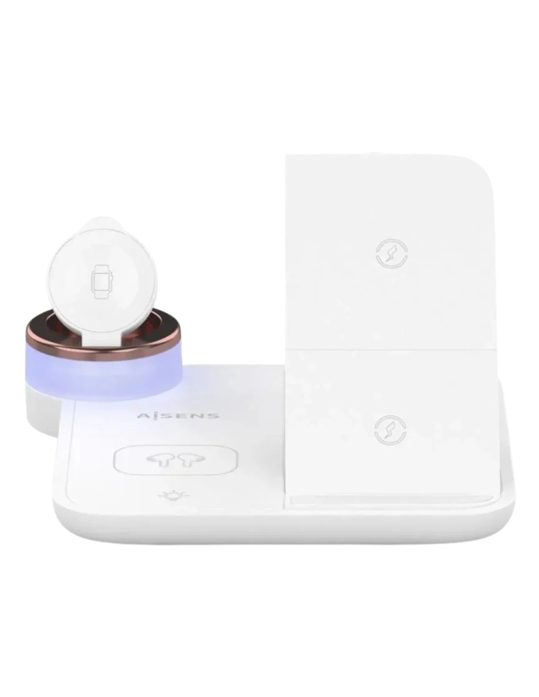 Cargador Inalámbrico 4 en 1 15W Qi Blanco Aisens ASCH-15W4WC061-W