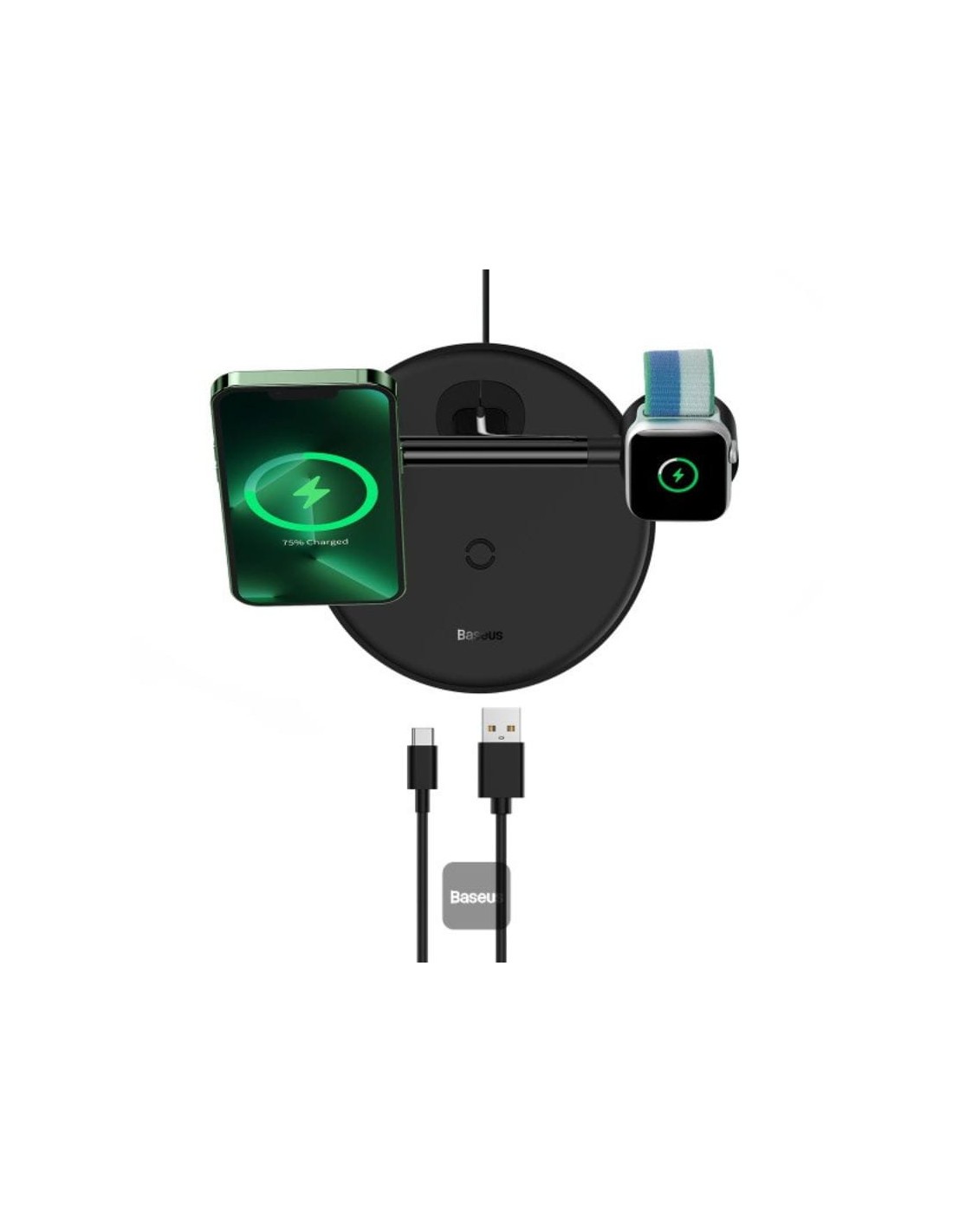 Cargador inalámbrico Baseus Swan 3 in 1 20W en Logroño