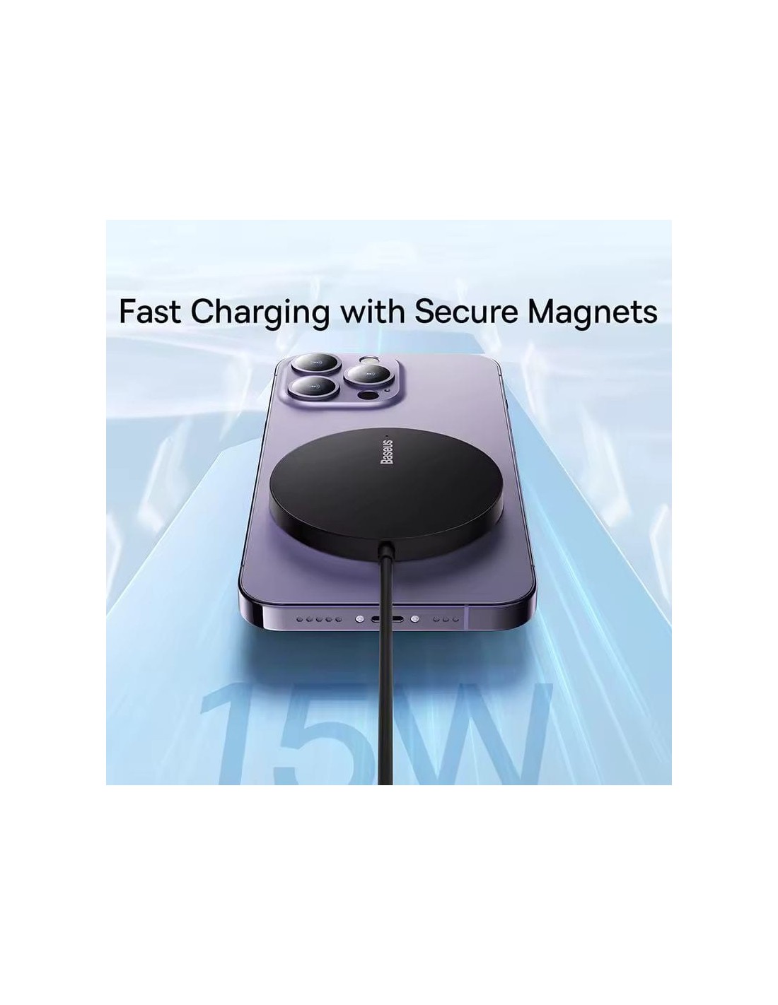 Cargador inalámbrico Baseus Simple Mini 3 15W Malva en Logroño