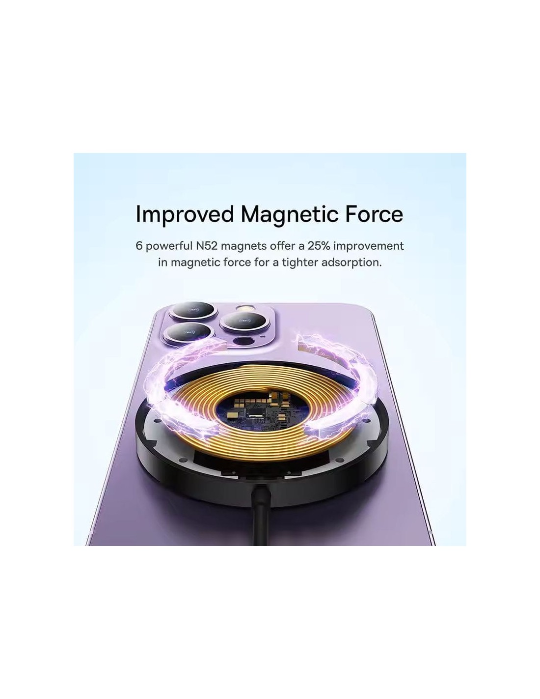 Cargador inalámbrico Baseus Simple Mini 3 15W Malva en Logroño