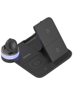 Cargador Inalámbrico 4 en 1 15W Qi Negro Aisens ASCH-15W4WC062-W 2