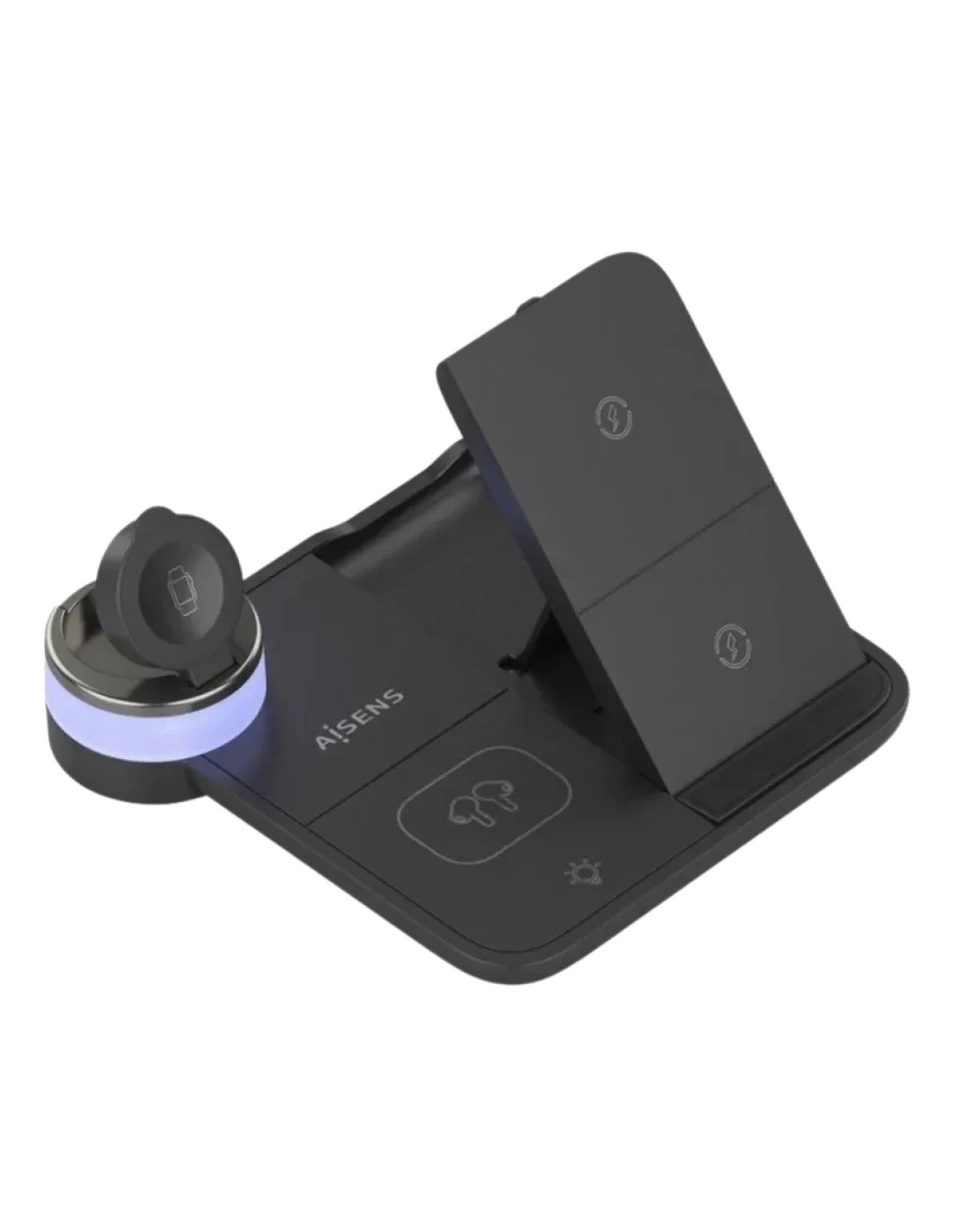 Cargador Inalámbrico 4 en 1 15W Qi Negro Aisens ASCH-15W4WC062-W