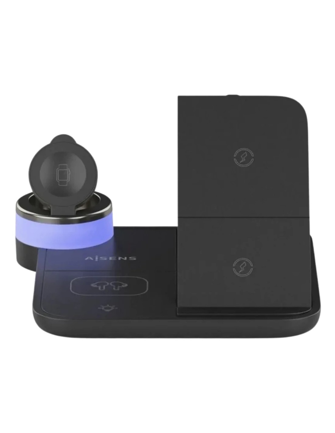 Cargador Inalámbrico 4 en 1 15W Qi Negro Aisens ASCH-15W4WC062-W